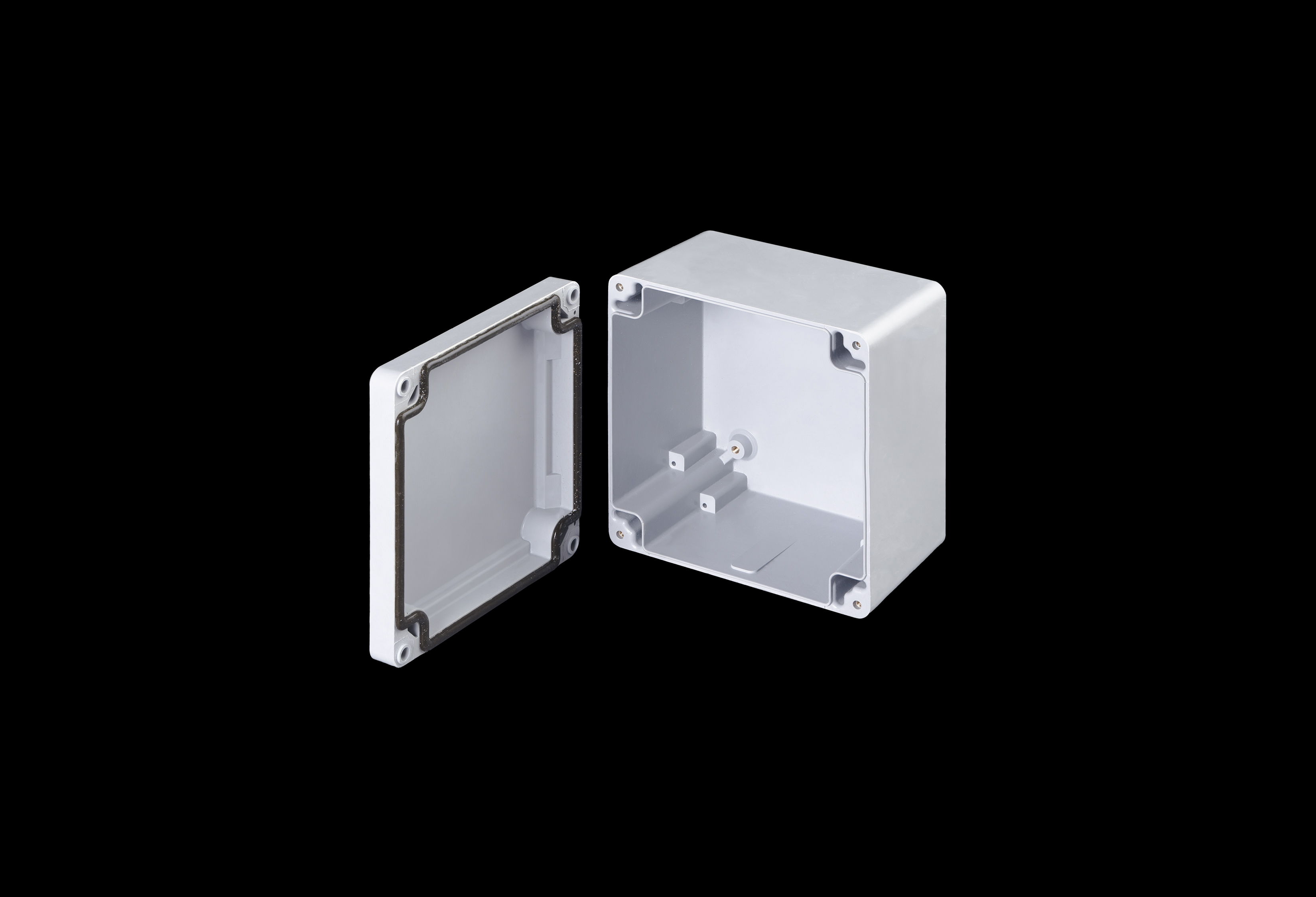 CL707W-QFL-Open.jpg Fiberglass Enclosure 7 x 7 x 5 Inches Classic Series with Opaque Lift Off Cover by Stahlin
