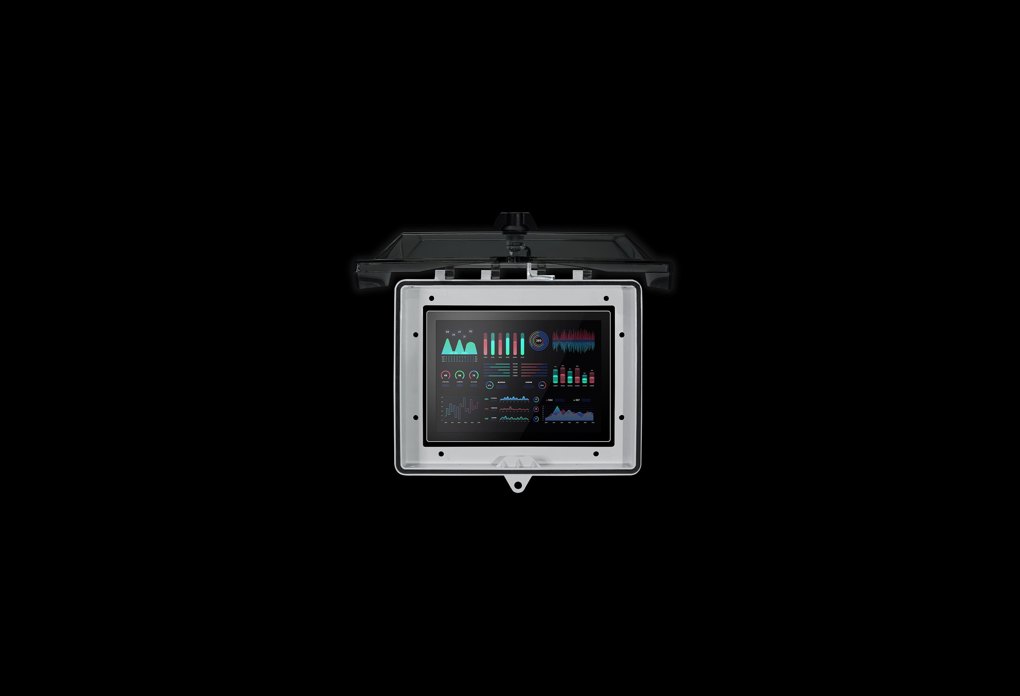 HMICVR1008C-F-Open.jpg SolarShield HMI Cover 10 x 8 Inch Clear Cover by Stahlin