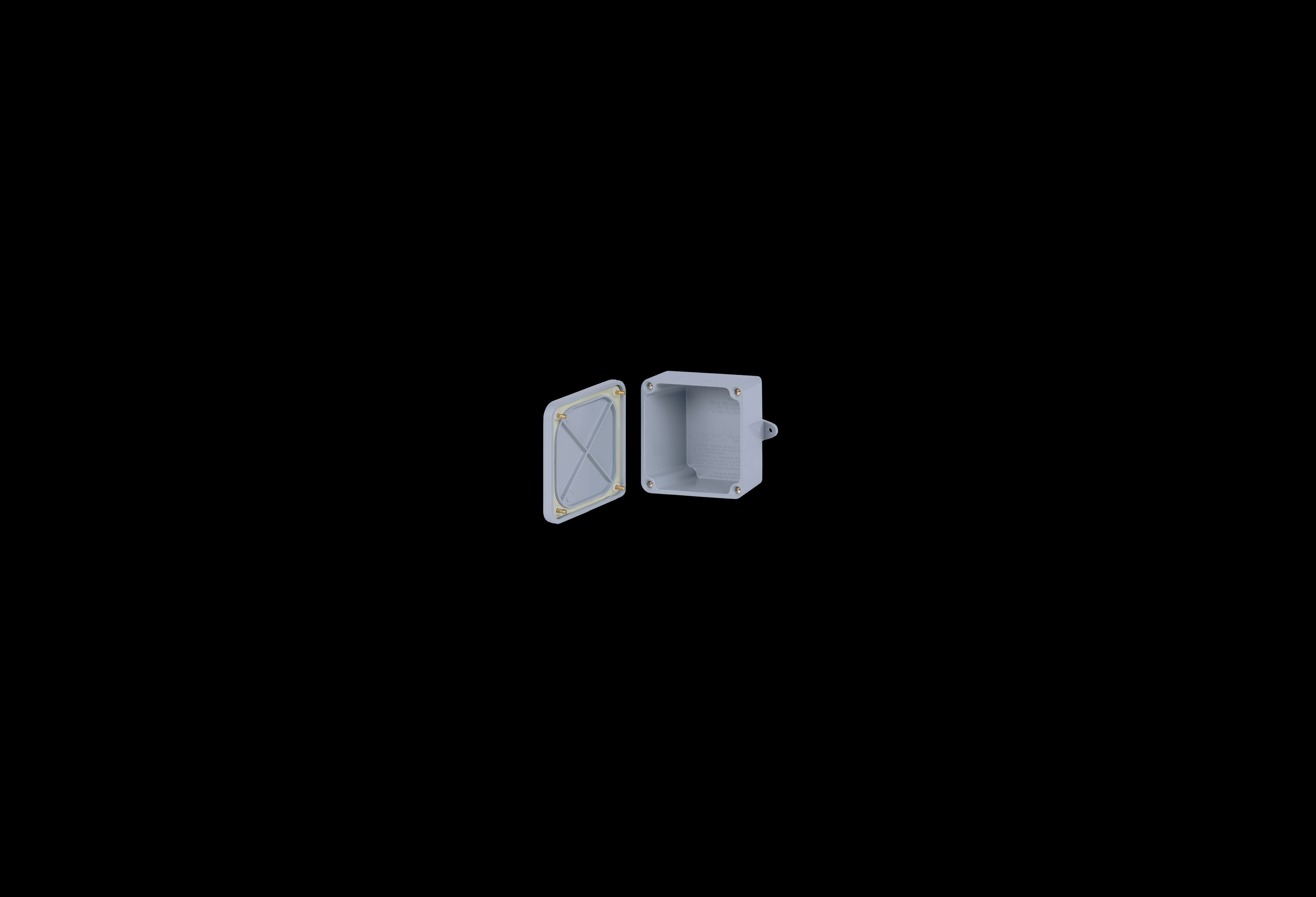 J442PVC-QFL-Open.jpg PVC Enclosure 4 x 4 x 2 Inches New Sentry Series with Opaque Lift Off Cover by Stahlin