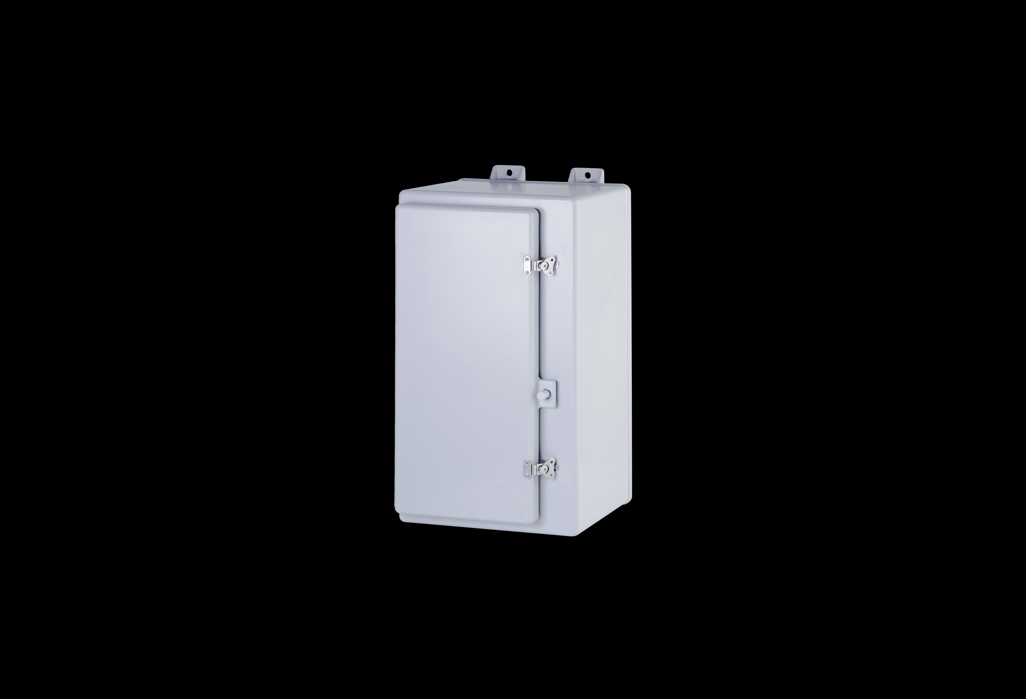 N241210HWT-QFL-Closed.jpg Fiberglass Enclosure 24 x 12 x 10 Inches N Series with Stainless Steel Hinged, Latched Opaque Cover by Stahlin