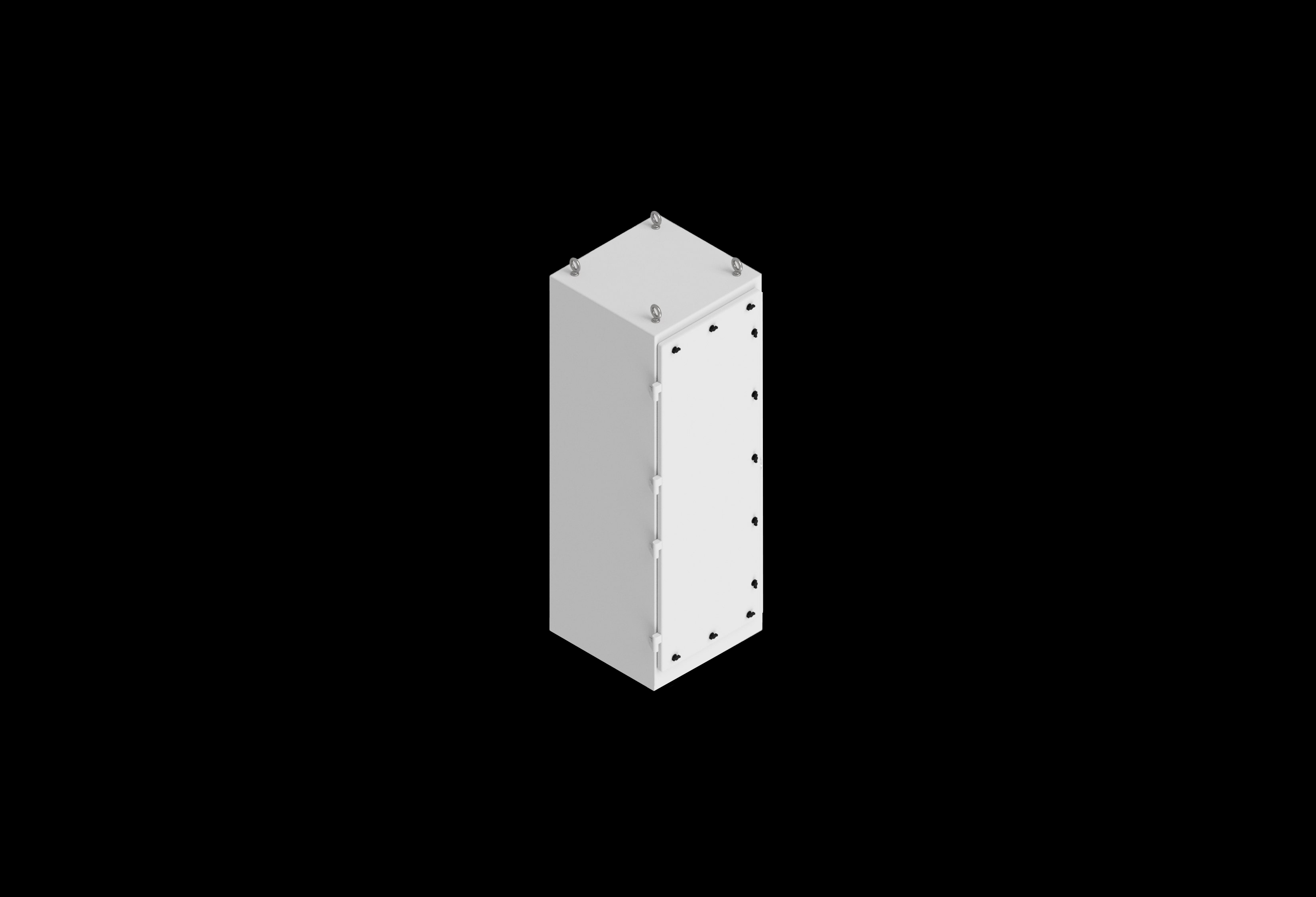 N722525FSFHLWT.jpg Fiberglass Enclosure 72 x 36 x 18 Inches N Series Large Freestanding with Hinged, Through Door Latched Opaque Cover by Stahlin