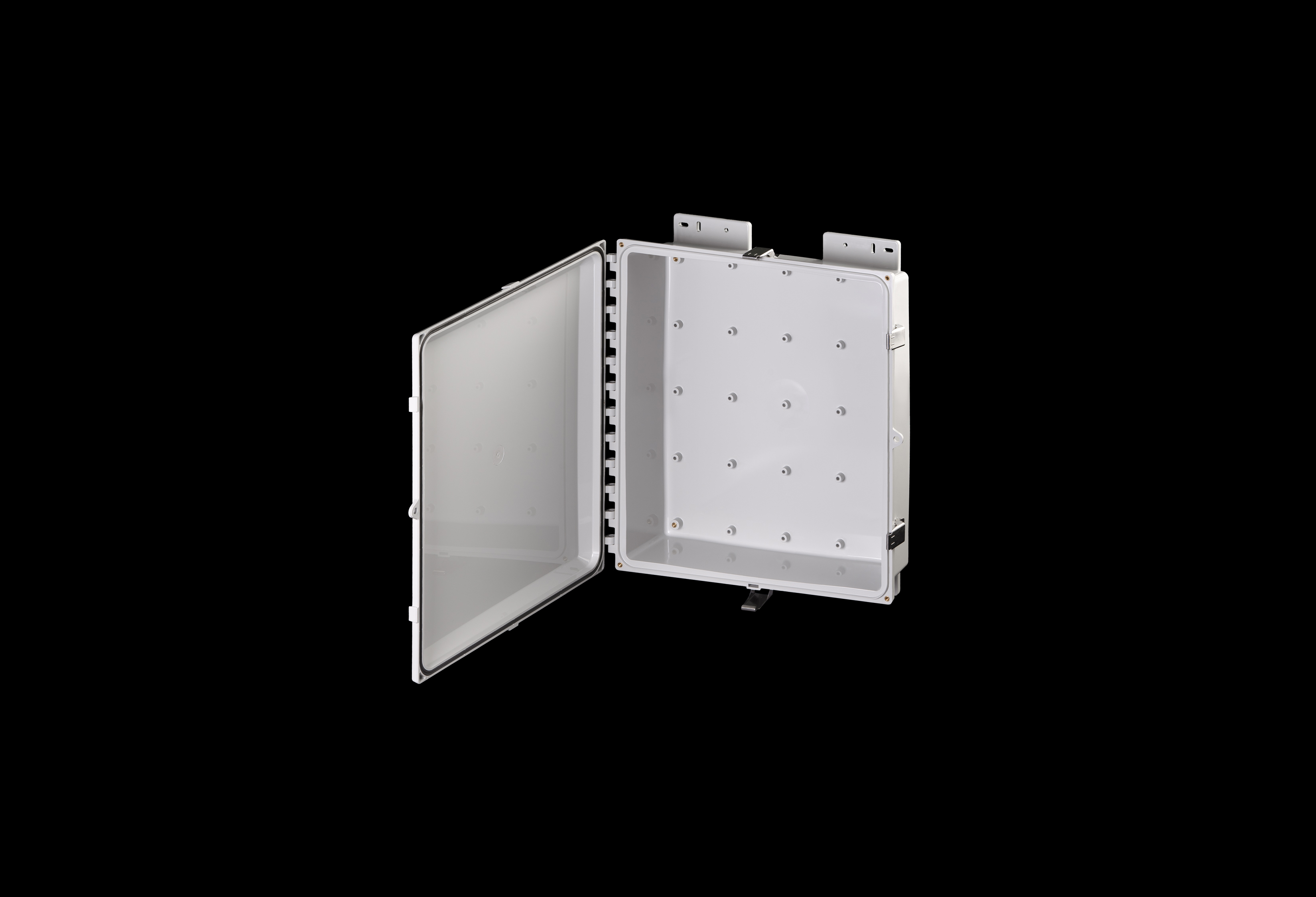 Polycarbonate Low Profile Enclosure 16 x 14 x 4 Inches  PolySlim™ Series with Opaque Cover and Stainless Steel Latches by Stahlin