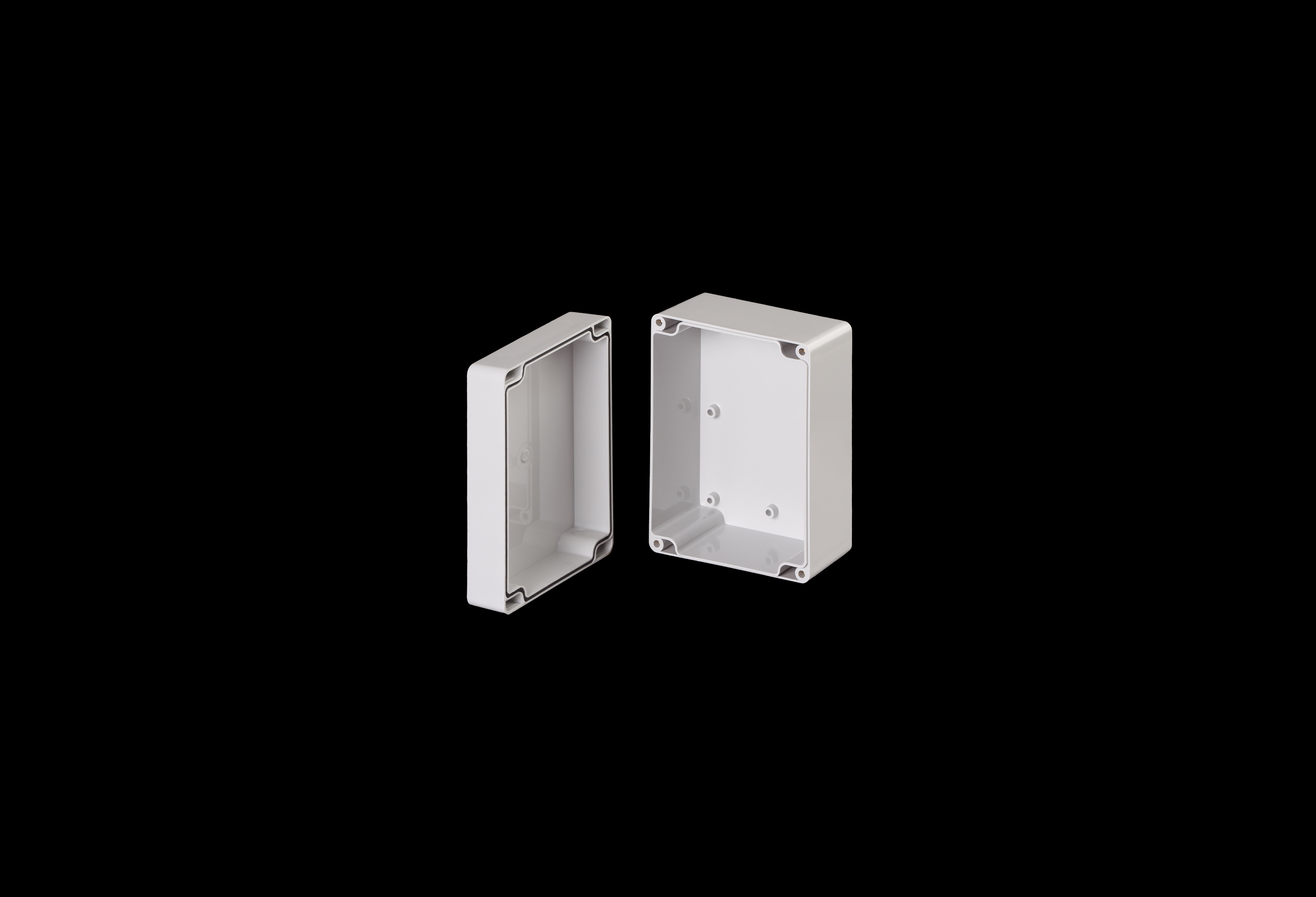 ST161290W-QFL-Open.jpg Polycarbonate Enclosure Small 6 x 5 x 6 Inches Starke Series with Opaque Lift Off Cover by Stahlin